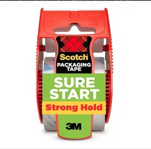 Scotch Brand Sure Start Shipping Packaging Tape with Dispenser, 2 Inches x 800 Inches (145), Clear