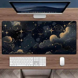 Starry Sky Pattern Mouse Pad, Large Game Mouse Pad, Aesthetic Desktop Decoration Protective Pad, Non-slip Rubber Pad for Laptop, Gaming Desk Accessory, Desktop Computer Games