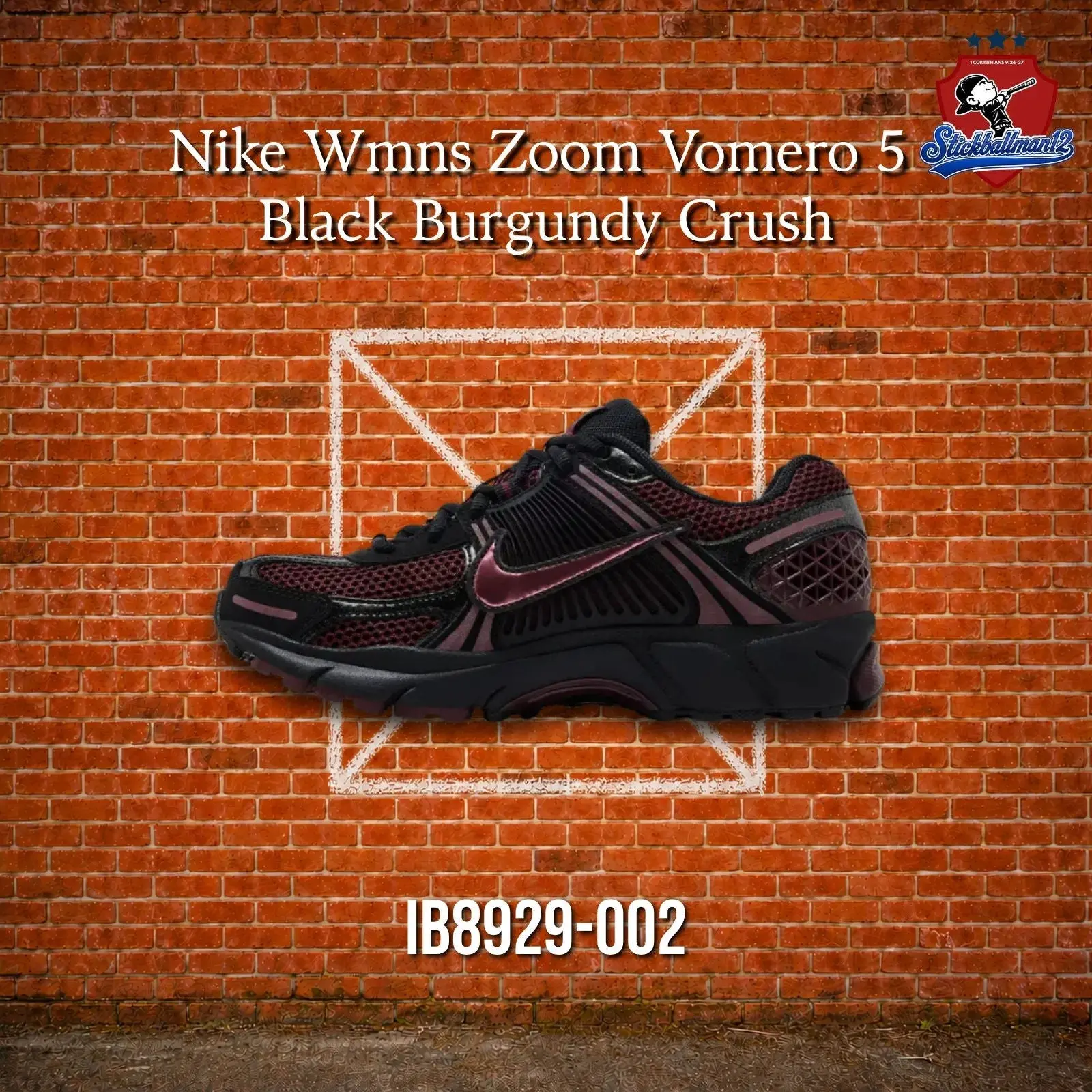 Nike Wmns Zoom Vomero 5 Black Burgundy Crush (IB8929-002)