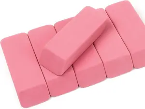 Erasers, Pink Pencil Erasers for Drawing, Artist Eraser , Large, Pack of 6