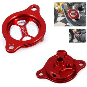 Dirt Bike Billet Oil Filter Cover Cap Trim CNC Aluminum for Honda CRF450R 2002-2008 CRF450X 2005-2017