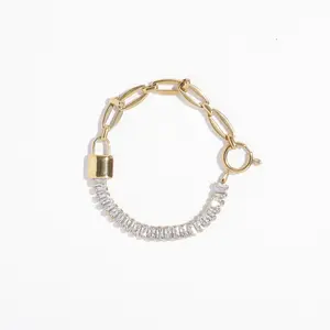 Gold Baguette Link Bracelet