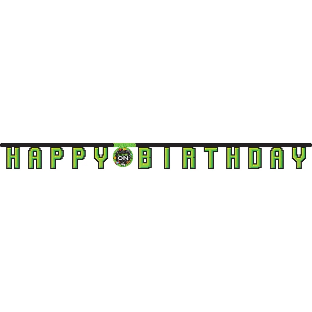 Creative Converting 336671 Video Game Party Happy Birthday Banner