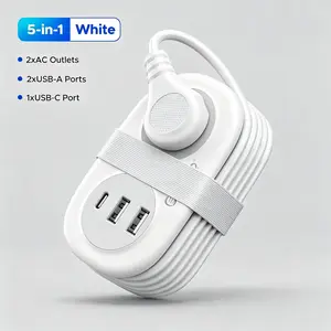 ORICO 20W USB-C PD Travel Power Strip, 4 AC Outlets 3 USB Ports (Fast Charging), 4FT Flat Plug Extension Cord, Cruise Approved, Compact for Business Travel/Dorm -AP3