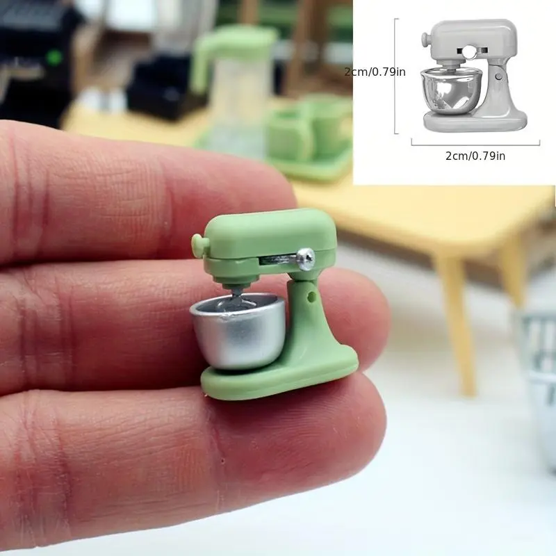 1 Pcs 1/12 Scale Unisex Plastic Miniature Kitchen Toys Set - Blender, Coffee Pot, Fridge & More, No-Battery Non-Electric Dollhouse Accessories for 3-4 Years Holiday Scene Decor (Yes), Miniature Set