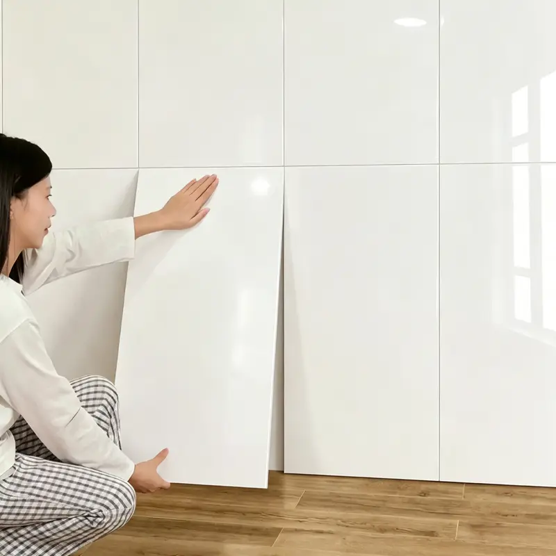 20pc Geometric Rectangular Flat Faux Marble Self-Adhesive Aluminum-Plastic Wall Stickers, Waterproof Moistureproof Oilproof Heat-Resistant Backsplash Tiles, Decorative Cover for Kitchen & Bathroom Walls