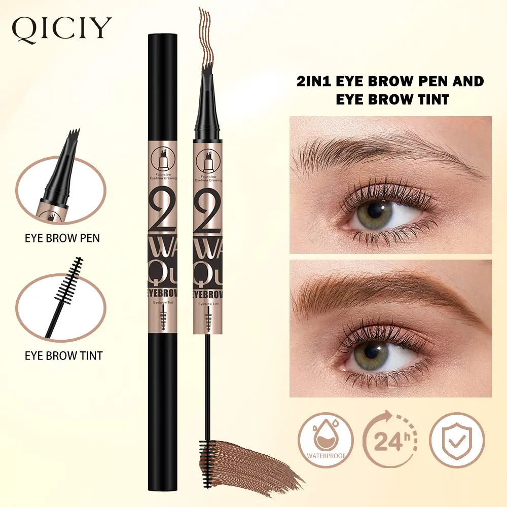 QICIY 2-in-1 Eyebrow Pen & Tint: Waterproof, 24H Long-Lasting, Natural Hair-Like Brow Magic in Seconds drugstore liquidliner