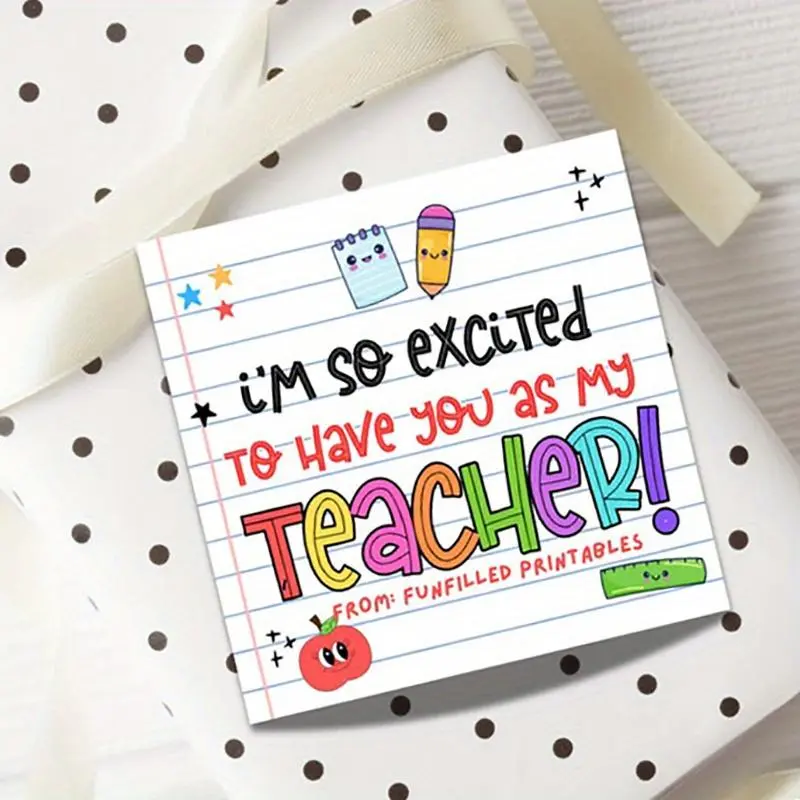 I'm So Excited To Have You As My Teacher Gift Tag, Printable Back To School Gift Tag for Teacher, Teacher Appreciation Tag from Student