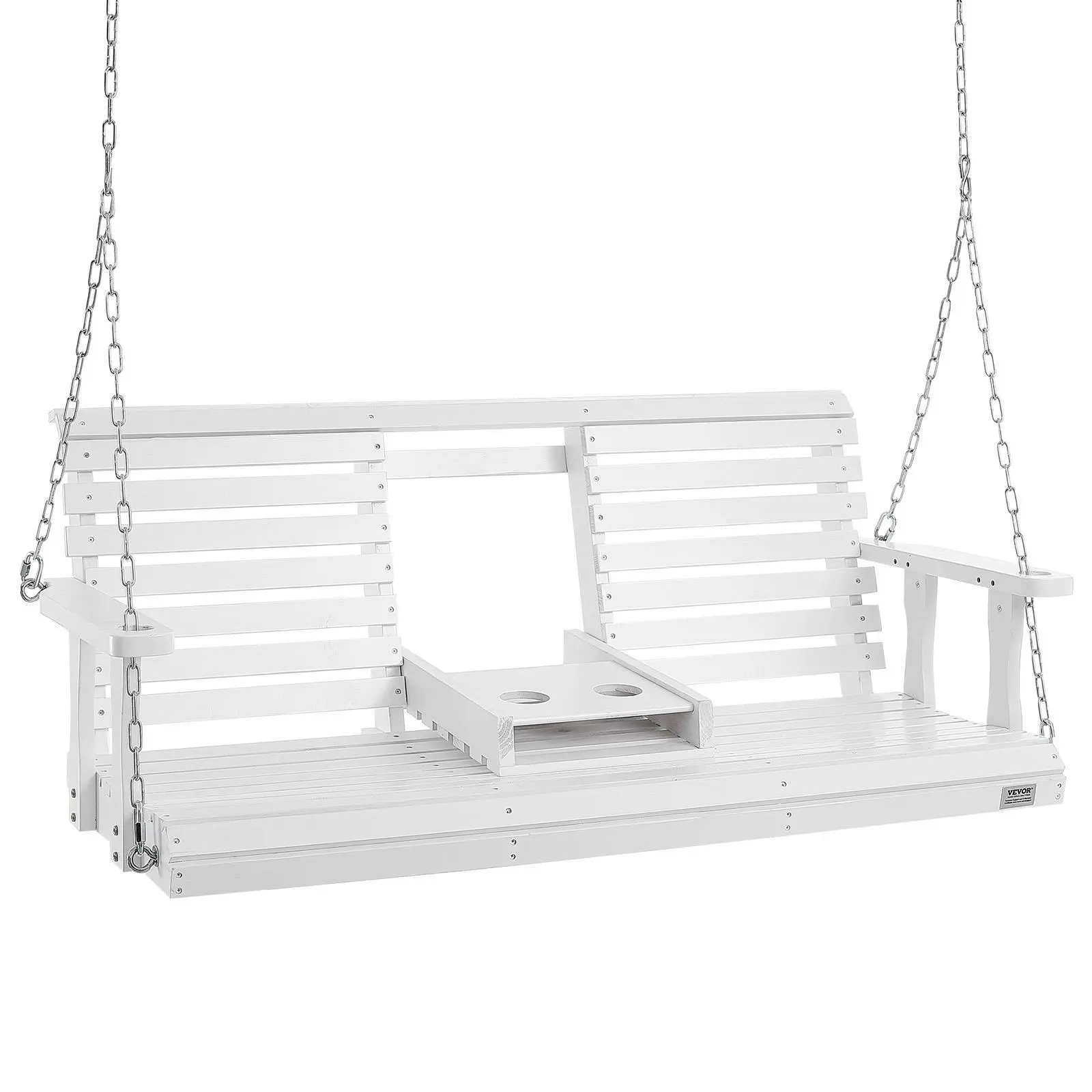 【SummerFinds】VEVOR Wooden Porch Swing 5 ft,  Patio bench swing for Courtyard & Garden, Upgraded 880 lbs Strong Load Capacity, Heavy Duty Swing Chair Bench with Hanging Chains for Outdoors, White