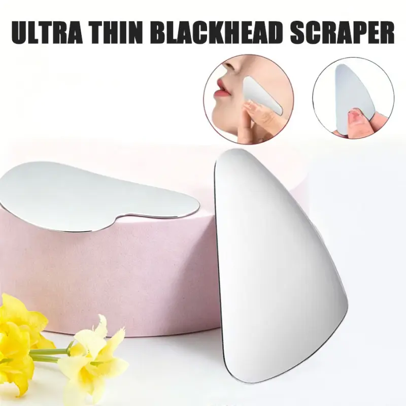 1/2pcs Ultra-Thin Blackhead Remover Tool - Stainless Steel Pore Cleaner Scraper, Facial Skincare Tool for Pimple & Blemish Removal, Easy to Clean & Travel Size, Facial Care Tools