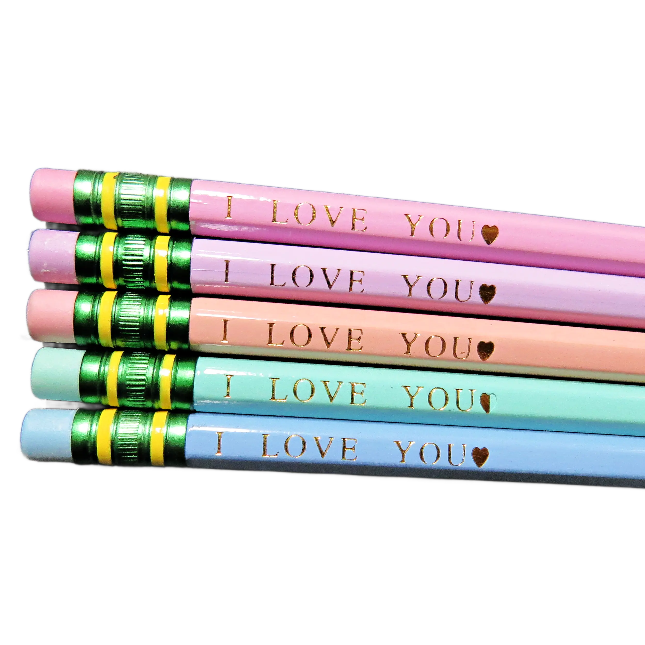 I Love You Pastel Pencils – Romantic Gift Set for Her or Classroom