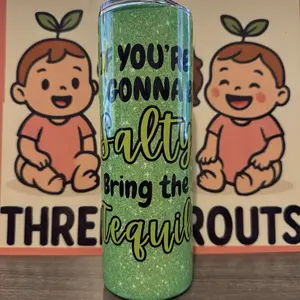 Feeling Sassy Salty Margarita 20 oz Stainless Steel Tumbler with Sliding Lid Non Slip Bottom Straw & Cleaning Brush for Cold & Hot Drinks - Drinkware, Bottle