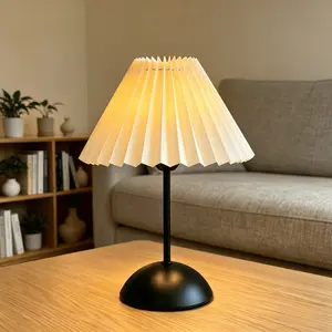 Charging Three-Color Dimmable Iron Table Lamp, Touch Sensor, Long Battery Life, Modern Design for Bedroom, Restaurant, Outdoor Parties