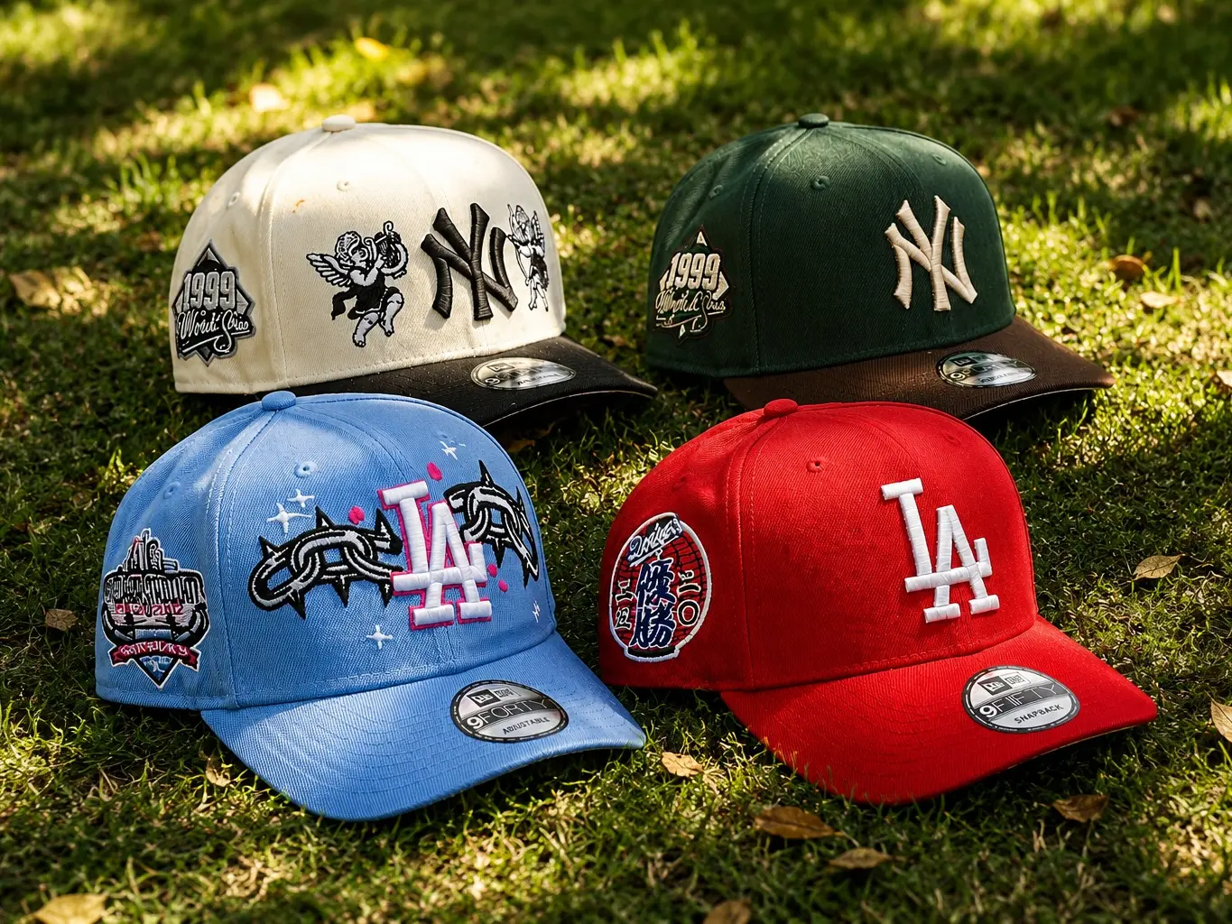 New Era MLB NY Yankees LA Dodgers Snapback Hat 59FIFTY 9FIFTY 9FORTY Fitted Cap Baseball Hat Adjustable Flat Brim Embroidered Logo Streetwear Hip Hop Urban Fashion Vintage TikTok Viral Gorras Unisex