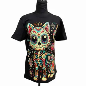 Men's Gatito Huesitos T-Shirt Menswear Tshirt