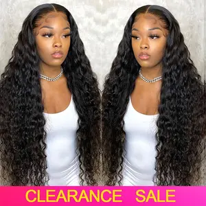 ALIGLOSSY 13x4 Deep Wave Lace Frontal Human Hair Wigs Wet And Wavy Lace Front Human Hair Wig For Women Brazlian Curly Lace Front Hair Wigs