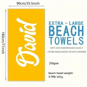 Custom Beach Towel Name Custom Towel Personalized Gift for Son And Daughter Beach Towel Summer Seaside  Gift Beach Towel Bath Towel Sports Towel Absorbent Towel 1pc