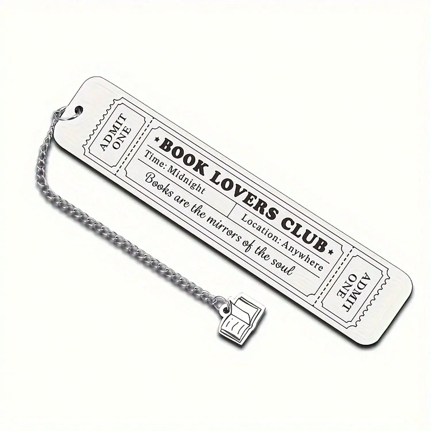 Stainless Steel Bookmark, 1 Count Vintage Bookmark with Lanyard, Book Lover Gift, Reading Accessories for Home School Office, Book Page Markers