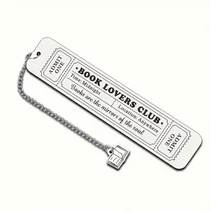 Stainless Steel Bookmark, 1 Count Vintage Bookmark with Lanyard, Book Lover Gift, Reading Accessories for Home School Office