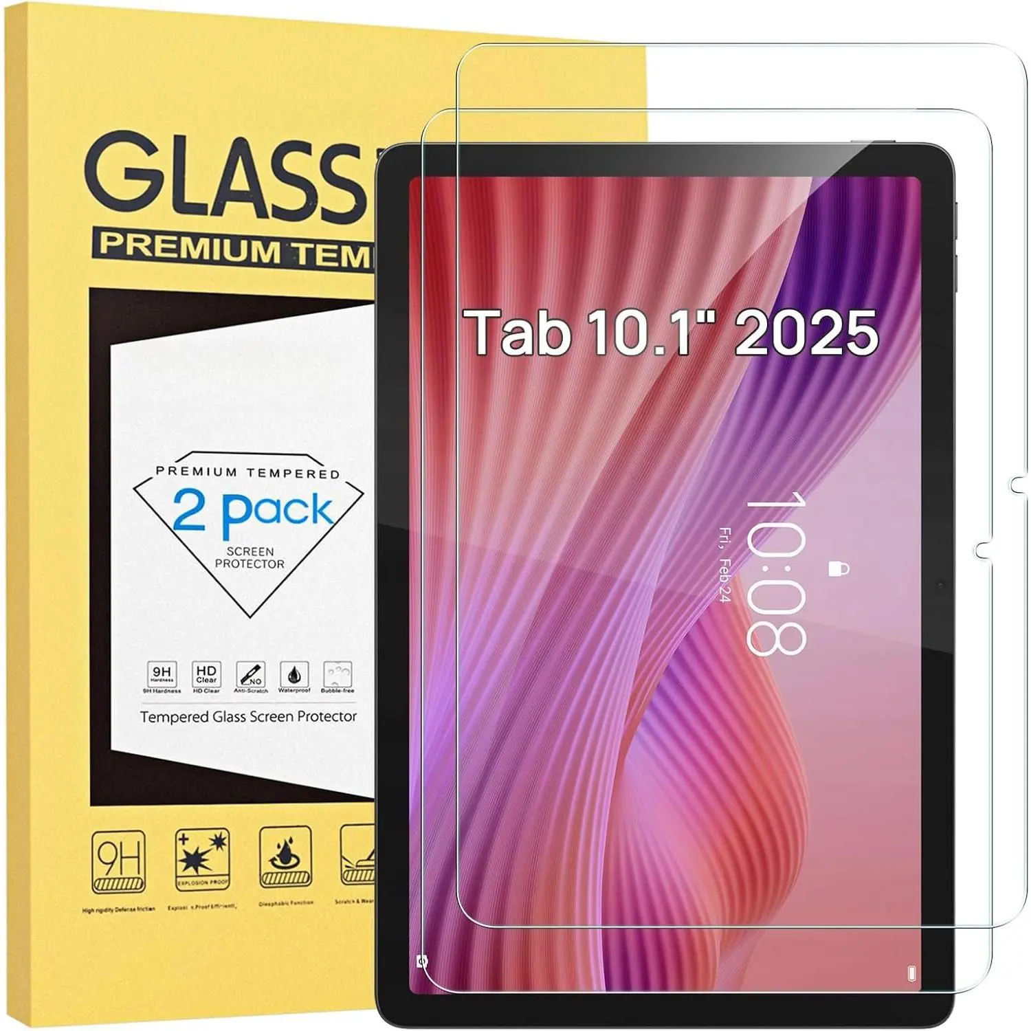 Screen Protector 2 Pack for  Tab 10.1 inch 2025 TB311FU/TB311XU Tempered Glass Film,  Clear, 9h Hardness, Anti Scratch For  Tab 10.1" 2025