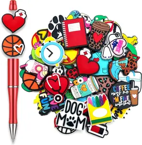 30 count Random Focal Beads for Pens, Cute  Focal Beads for Making DIY Bead Pens