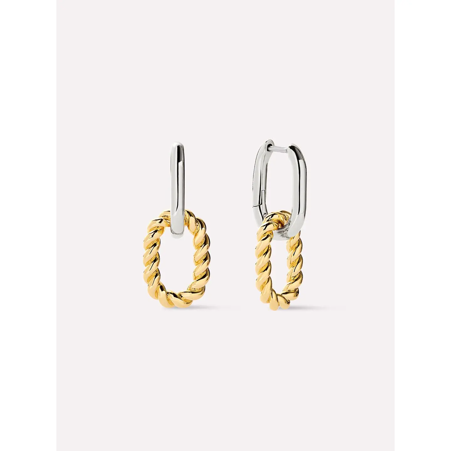 Drop Earrings - Ash Double Mini Two Tone