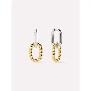 Drop Earrings - Ash Double Mini Two Tone