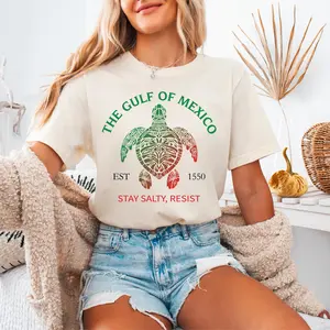 Gulf Of Mexico Stay Salty Resist Shirt Mexico Beach Tee Turtle Gulf Of America T-shirt Political Tee Est 1550 Sweatshirt Turtle Shirt  T-shirt, sweater and Hoodie