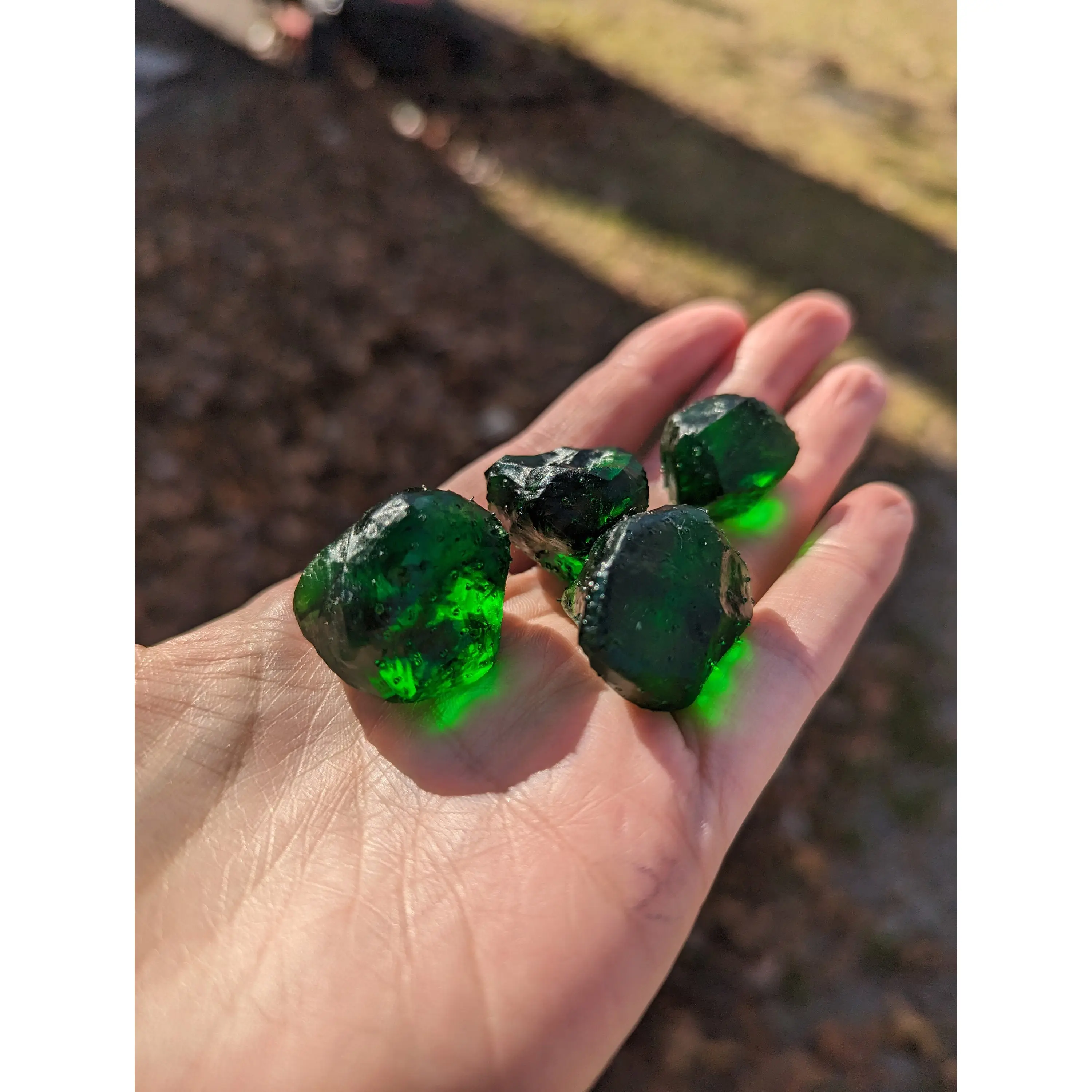 Rocks of R'yleh Green Resin Crystals Lovecraftian Gifts Lovecraft Cthulhu R'yleh Crystals Resin Printed Crystals Green Gems Dark Green Rocks