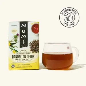 Numi Organic Dandelion Detox Tea - Caffeine Free Blend with Dandelion Root Leaf Nettle Burdock Root Red Clover Milk Thistle Lemon Peel Cardamom & Lemon Myrtle for Purifying & Detoxifying
