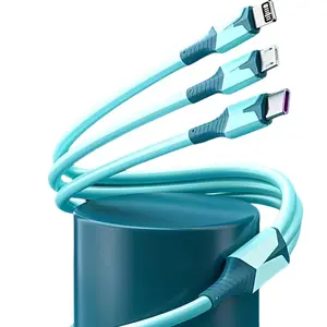 3 in 1 USB Fast Charging Cable, 5ft Super Fast Charging Cable, Type C Charging, Suitable for Samsung/Huawei/Xiaomi/iPhone, Cellphone