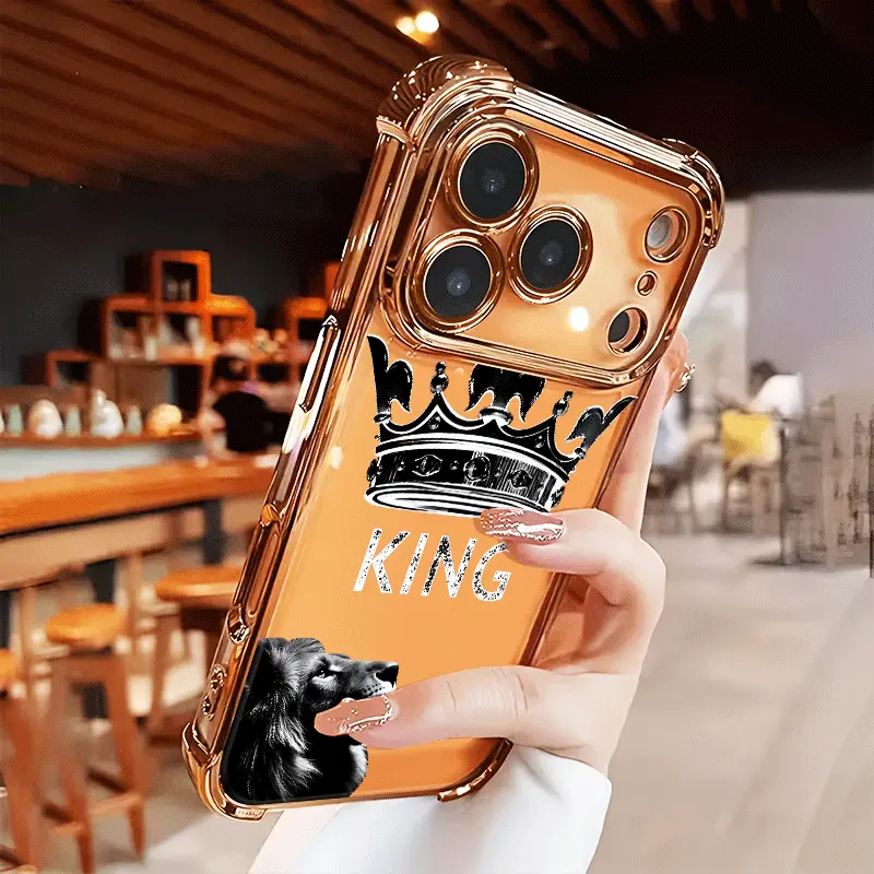 King of the Jungle Crown Case for iPhone 17 Air 16 Pro Max 15 Plus 14 13 12 11 X XS Rugged Durable Shockproof Anti-Scratch Soft Silicone Four-corner Thickened