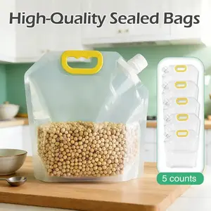 MREGB 5 Pack Reusable Food Sealed Bags. Leak Proof & Moisture Resistant Pet Feeding Containers for Dog and Cat. Eco-Friendly Liquid Safe Storage Pouches to Prevent Spillage. Perfect for Kibble and Treats.