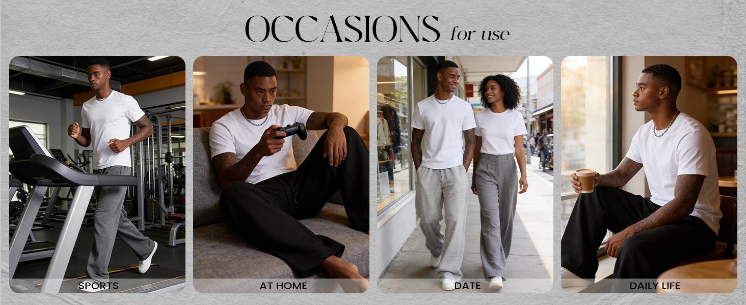 Gihuo Men's Baggy Sweatpants Casual Drawstring Waist Wide Leg Athletic Lounge Sweat Pants with Pockets Cotton Menswear Comfy Loose Suit Trouser Gihuo Men's Baggy Sweatpants Casual Drawstring Waist Wide Leg Athletic Lounge Sweat Pants with Pockets Cotton Menswear Comfy Loose Suit Trouser