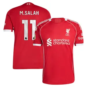 Unisex Soccer Liverpool Team Mohamed Salah Champions League 2025/26 Away Replica Player Jersey - Red