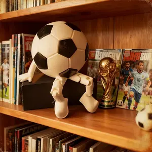 Football Sitting Figure Decoration, Block Design, Jointly Moveable Features, Ideal Gift for Football Fans & Sports Enthusiasts