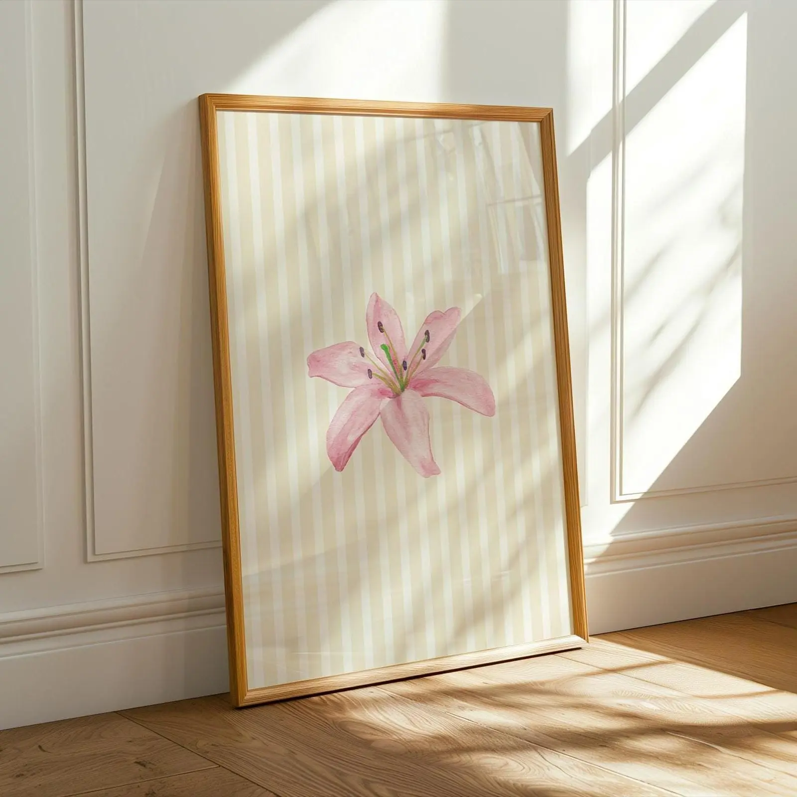 8 Options Lily Floral Print No Frame: Beachy Coastal Dorm Decor | Trendy Pink Lily Floral Print | Coastal Dorm Decor | Girly Wall Art Poster