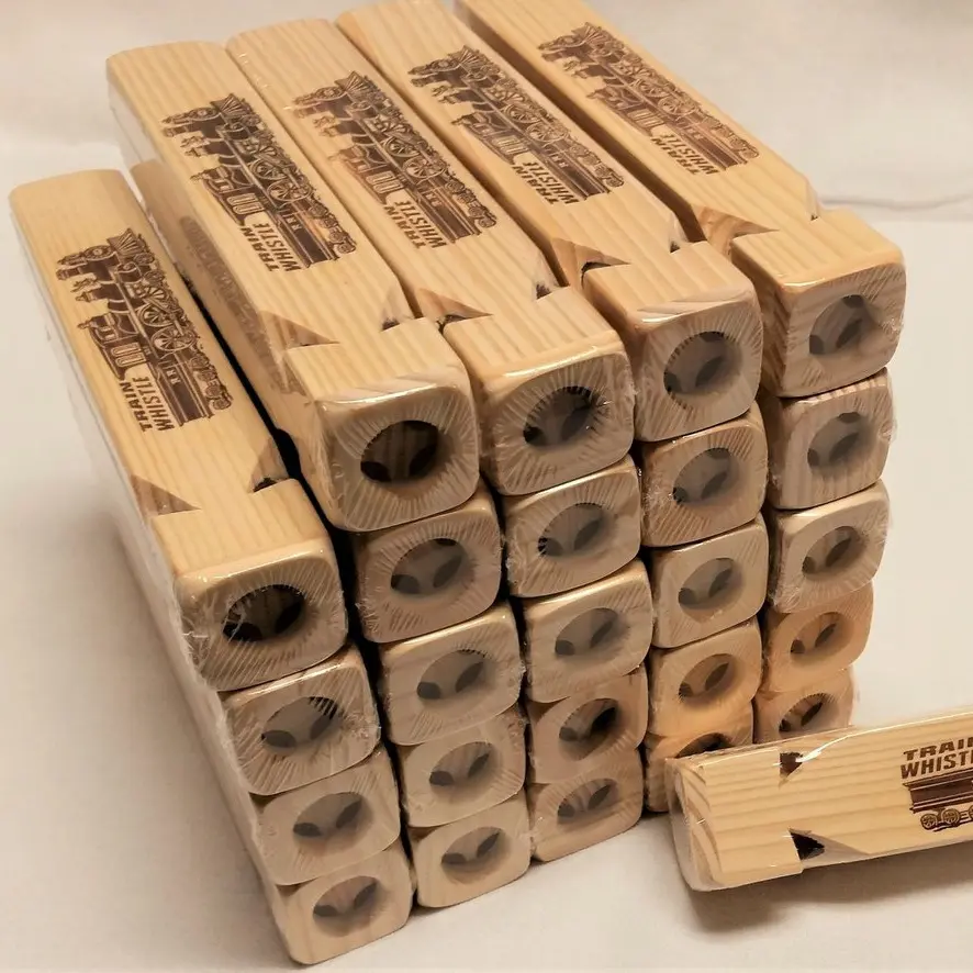 4-Tone Wooden Train Whistle Bulk Pack of 25
