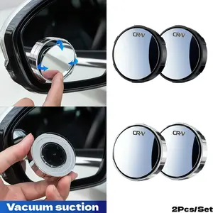 2pcs Car Rearview Mirror Wide Angle Ultra-Clear Waterproof Glass Blind Spot Mirror, 360° Backup Assistant, Honda Crv Compatible, Auto Accessories