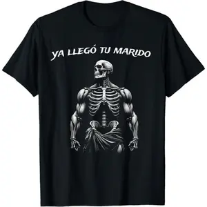 Classic cotton graphic fashion round neck tee Calacas Chidas Gym | Mexican Sayings Funny Sarcasm Slang T-Shirt
