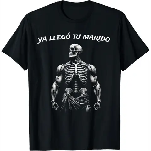 Classic cotton graphic fashion round neck tee Calacas Chidas Gym | Mexican Sayings Funny Sarcasm Slang T-Shirt Prints Man