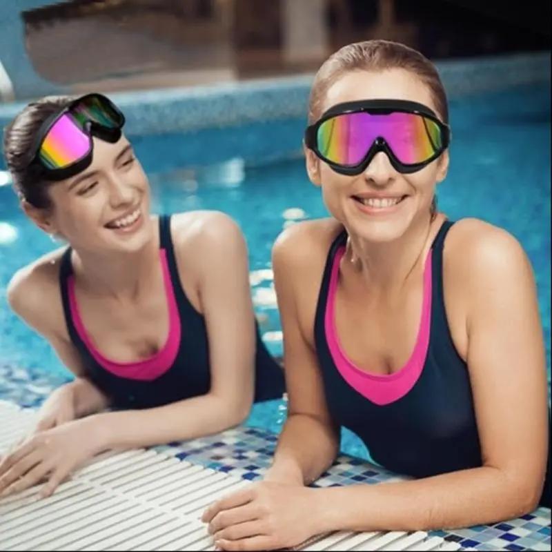 Swim Goggles 2 Pack, Wide View Anti Fog & UV, Best Swimming Goggles for Adults with Comfort and Fit, No Leaking Water Goggles, Diving Goggles with Hydrodynamic Design & Micro-Fin Technology, Anti Turbulence Pool Goggles for Men Women Youth Summervibes