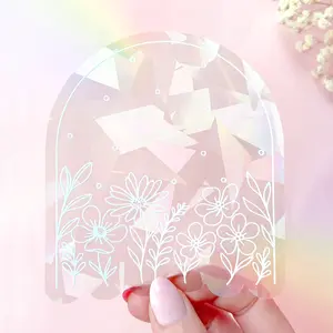White Floral Suncatcher Rainbow Window Sticker Decorative Decal