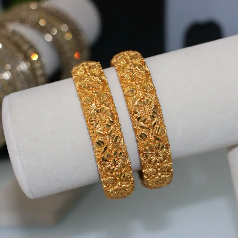 Traditional Nepali Gold-Plated Bangel Set