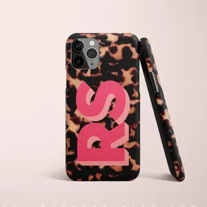 Tortoise Shell Monogram iPhone Case, iPhone 13 Case, iPhone 15 Case, iPhone 14 Case, Big Initials, Personalized Case, iPhone 15 Pro Max Case