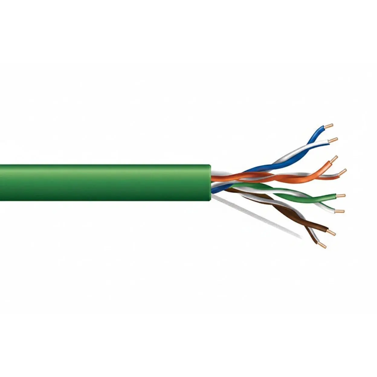 Cat 5e Unshielded (U/UTP) Riser Network Cable - 24/4-Pair, CMR Rated, 1000ft (304.8m) Green Pull Box, Model 50781105