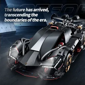1:10 Scale Remote Control Supercar Building Blocks 2104PCS Technic Sports Car Kit with Mist Spray LED Light Model Car Kit