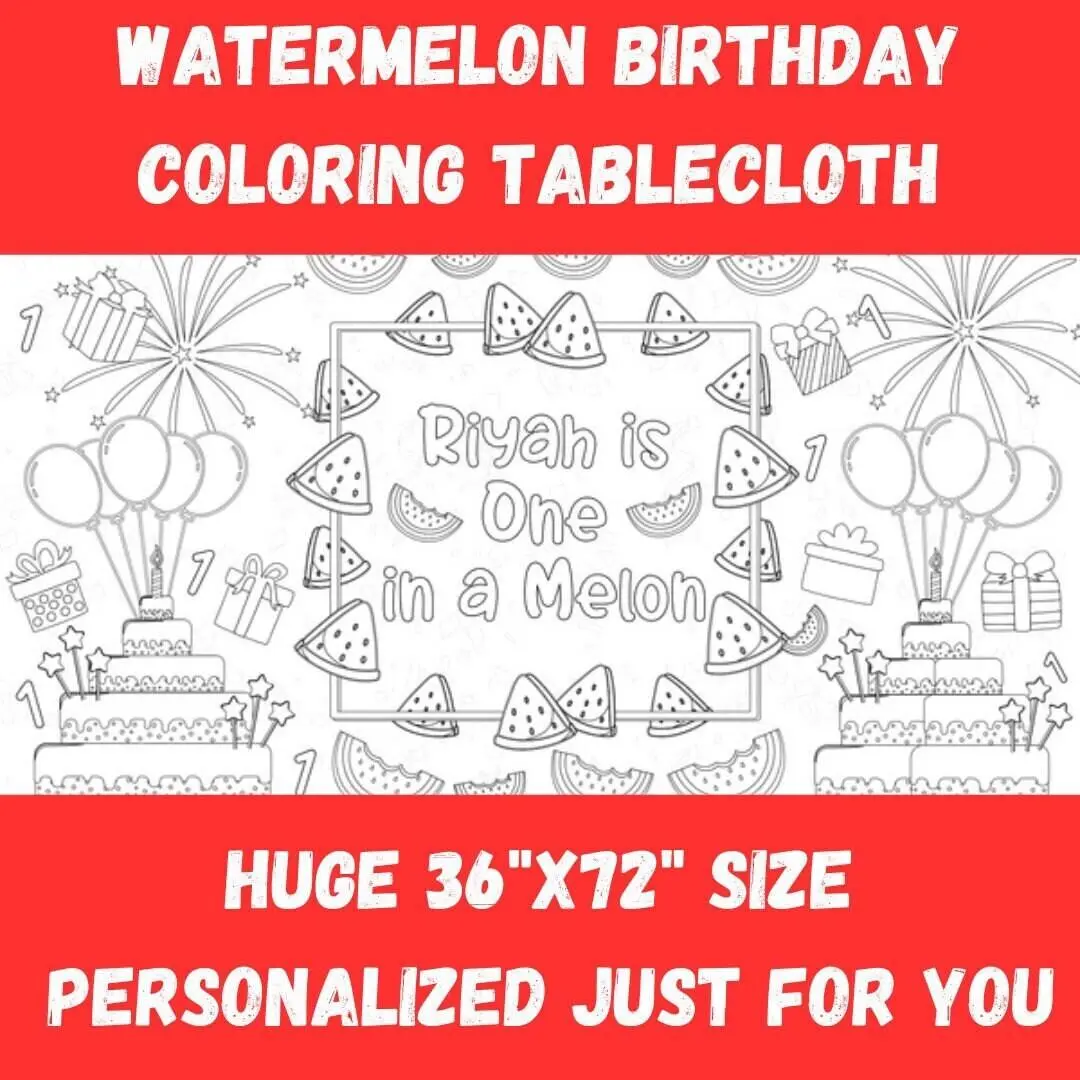 Watermelon Coloring Tablecloth