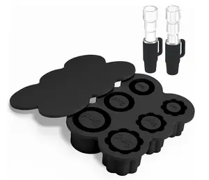 40oz Ice Cube Mold for Stanley cup - 6-Cube Silicone Tray for Tumbler, cylindrical and petal shapes, Easy Release, Includes Drip-Free Tray and Lid - Drinkware, Bottle Kitchen Mug Utensils Tea