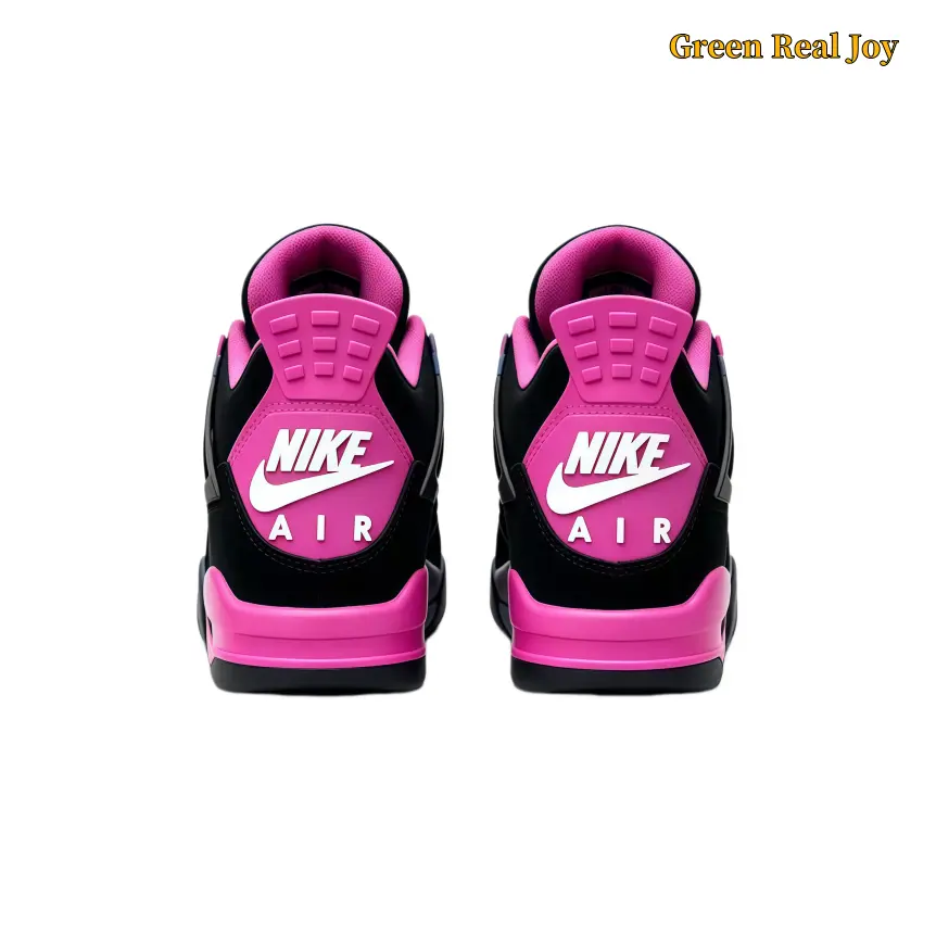 Retro Black Hot Pink Contrast Mid Top Basketball Sneakers Brand New Breathable Grid Mesh Air Cushion Trainers Shock Absorbing Air Soft Landing Secure Ankle Support Women Streetwear Shoes Multi Size Breathable Comfort Athletic Sneakers